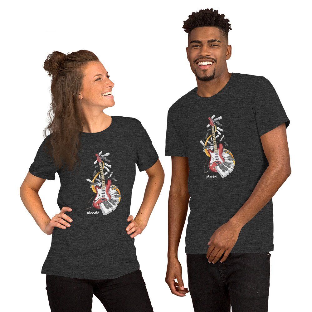 Camiseta Meraki oscura de manga corta unisex - Hacer algo con alma, creatividad - Imagen 4