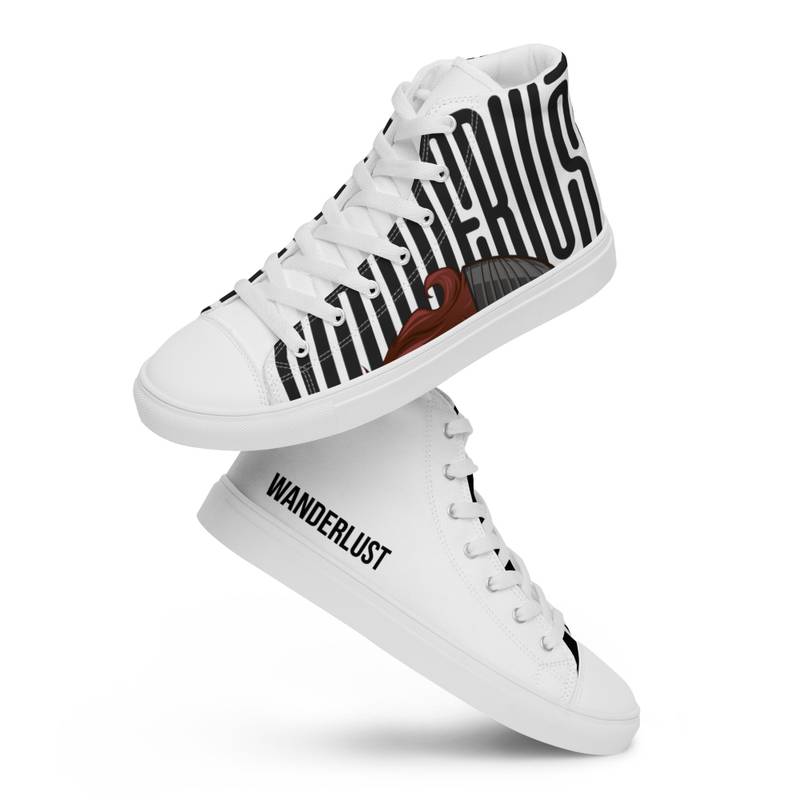 Zapatillas de lona Wanderlust de caña alta para hombre - Pasión por viajar - Imagen 3