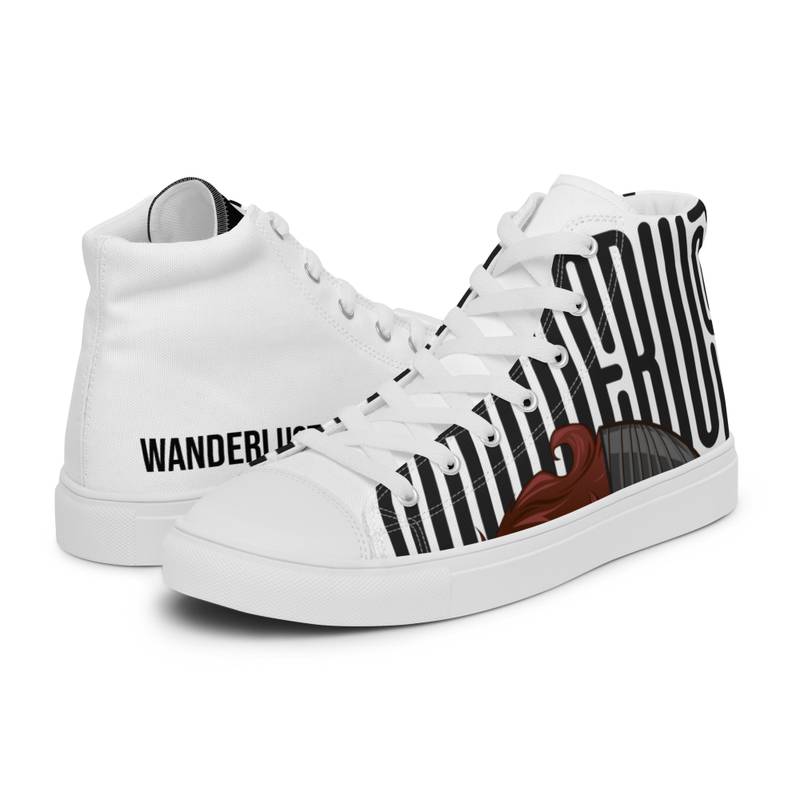 Zapatillas de lona Wanderlust de caña alta para hombre - Pasión por viajar - Imagen 4