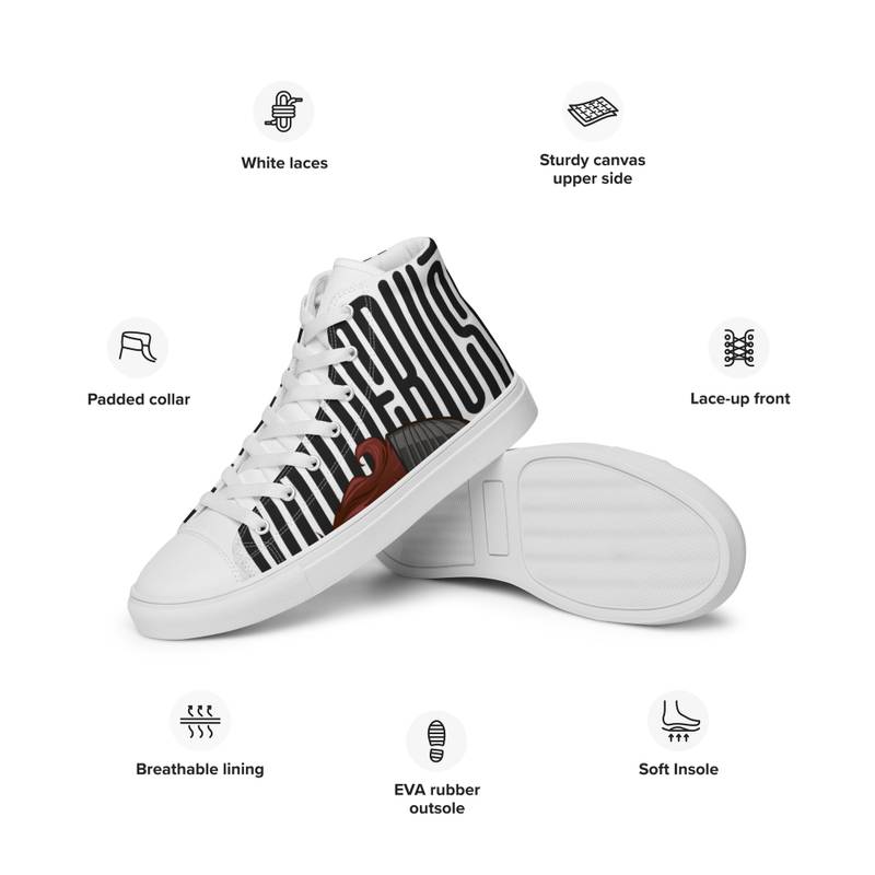 Zapatillas de lona Wanderlust de caña alta para hombre - Pasión por viajar - Imagen 9